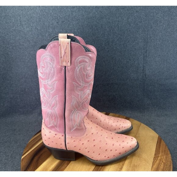 Womens Twisted X WWT0006 Almound Toe Pink Ostrich Cowboy Western Boot 8B